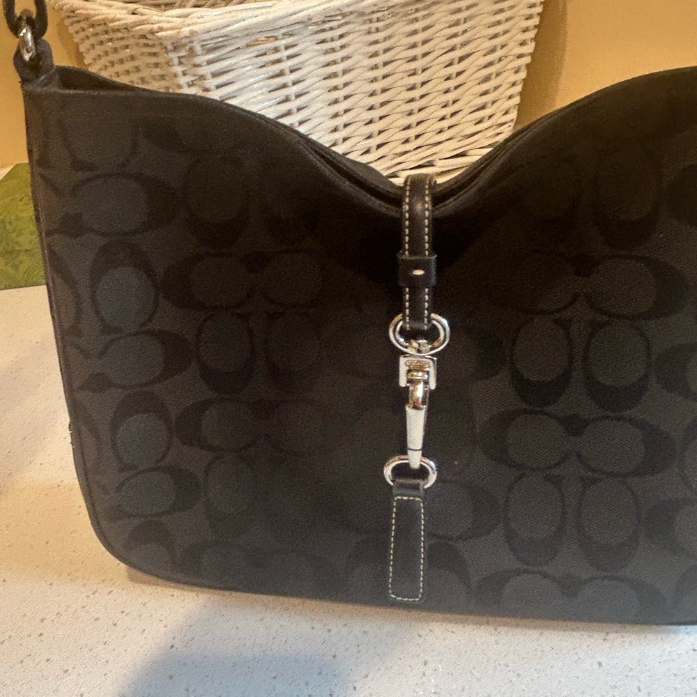 Coach Black Signature Shoulder Bag